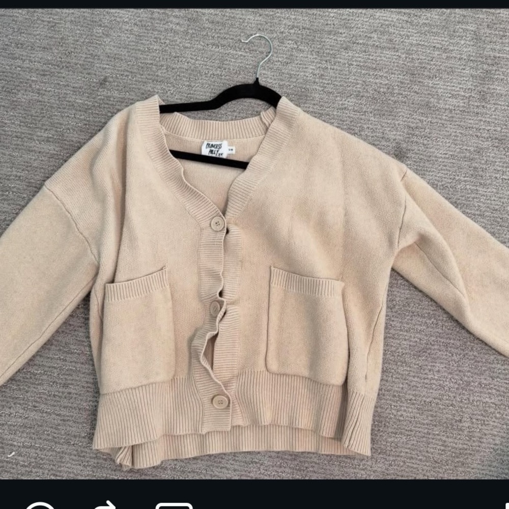 Princess Polly Tan Ruffle Cardigan